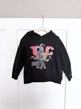 TLC Black Hoodie with Pink & Blue Graphic - Kids